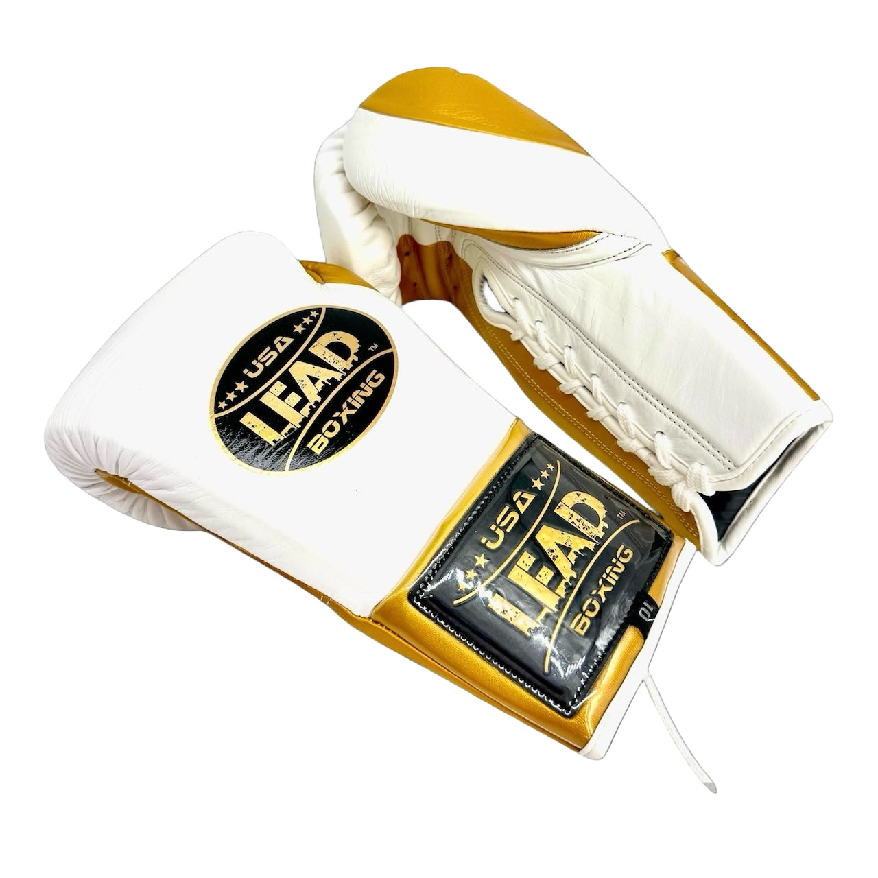 LEAD Boxing Fight Gloves (White-Gold )