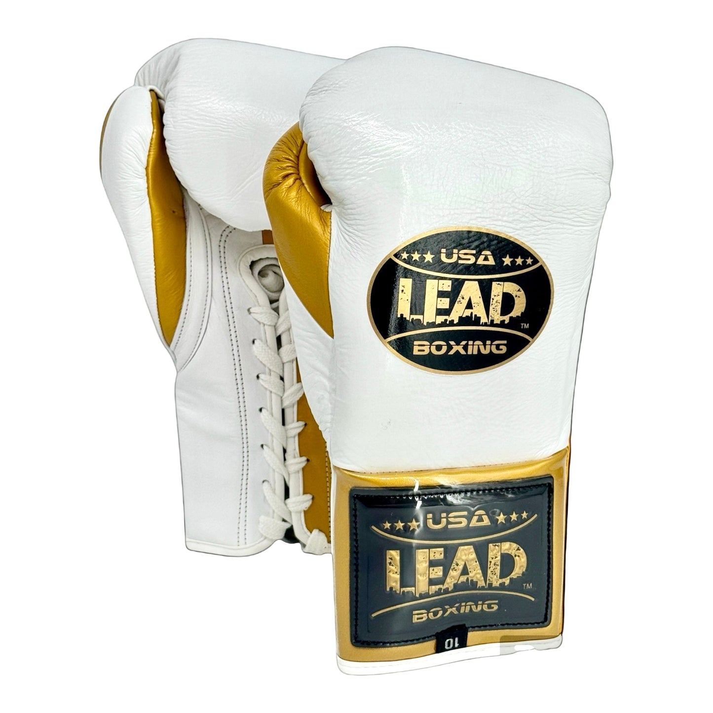 LEAD Boxing Fight Gloves (White-Gold )
