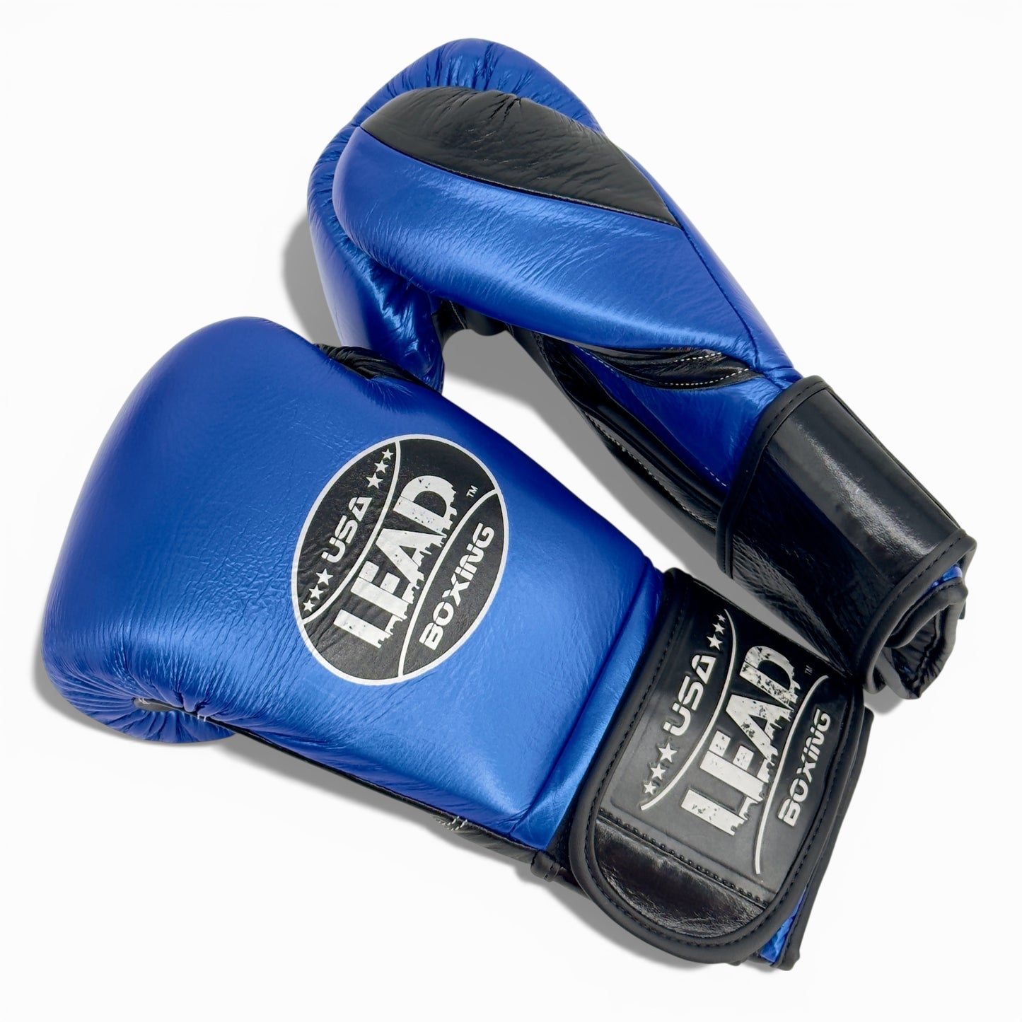 LEAD Boxing Fight Training Gloves (Blue Metallic-Black)
