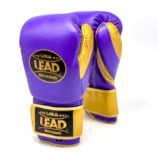 LEAD PRO Training  Velcro Gloves (Purple/Gold)