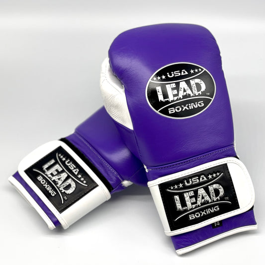 LEAD Pro Training  Gloves Velcro (Purple - White )