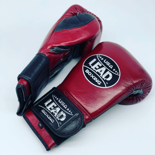 LEAD Pro Training   Gloves (Maroon/Black/Silver) Velcro Closure